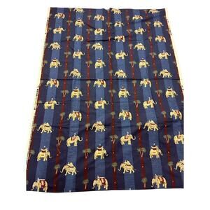 Vintage P. Kaufmann "Calcutta" fabric in Indigo Elephant print 100% ctn 54.5 x76